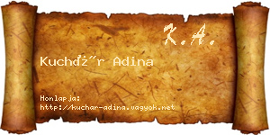 Kuchár Adina névjegykártya